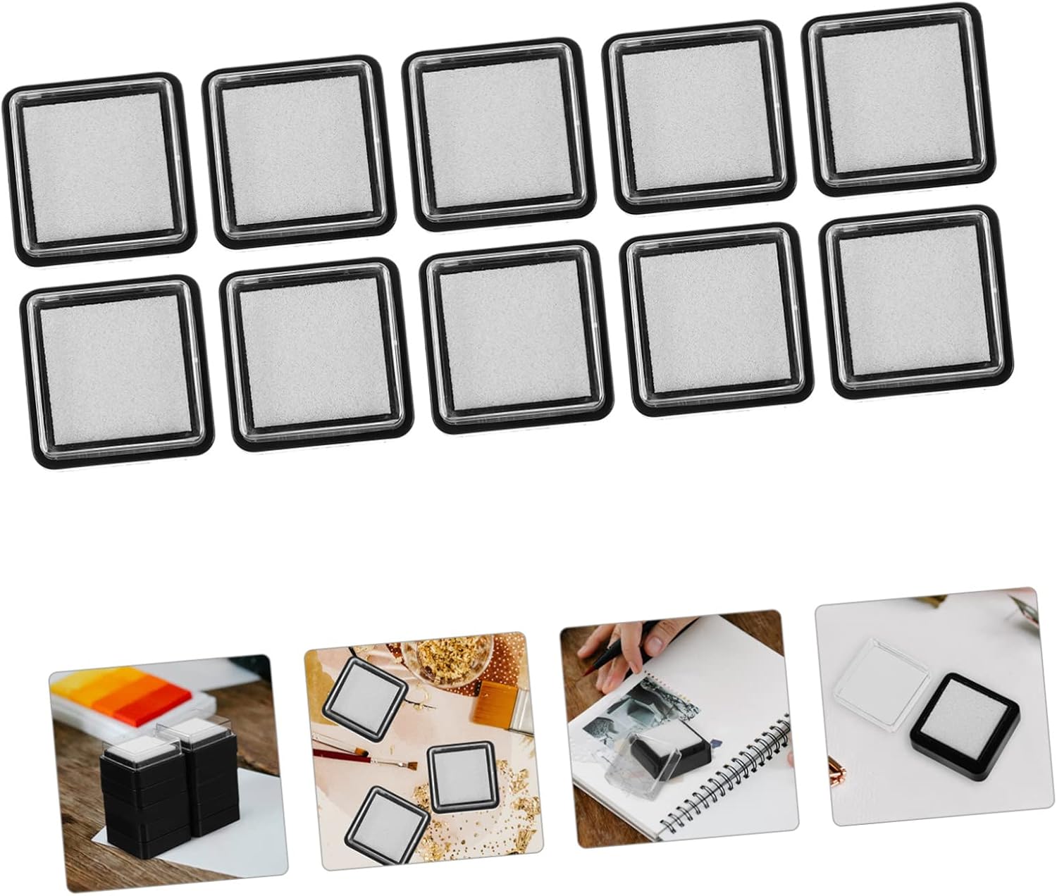 IWOWHERO 30pcs Blank Ink Pads Multi-Purpose Empty Finger Ink Pads for Craft Projects Scrapbooking and Card-Making and Lightweight Stamps