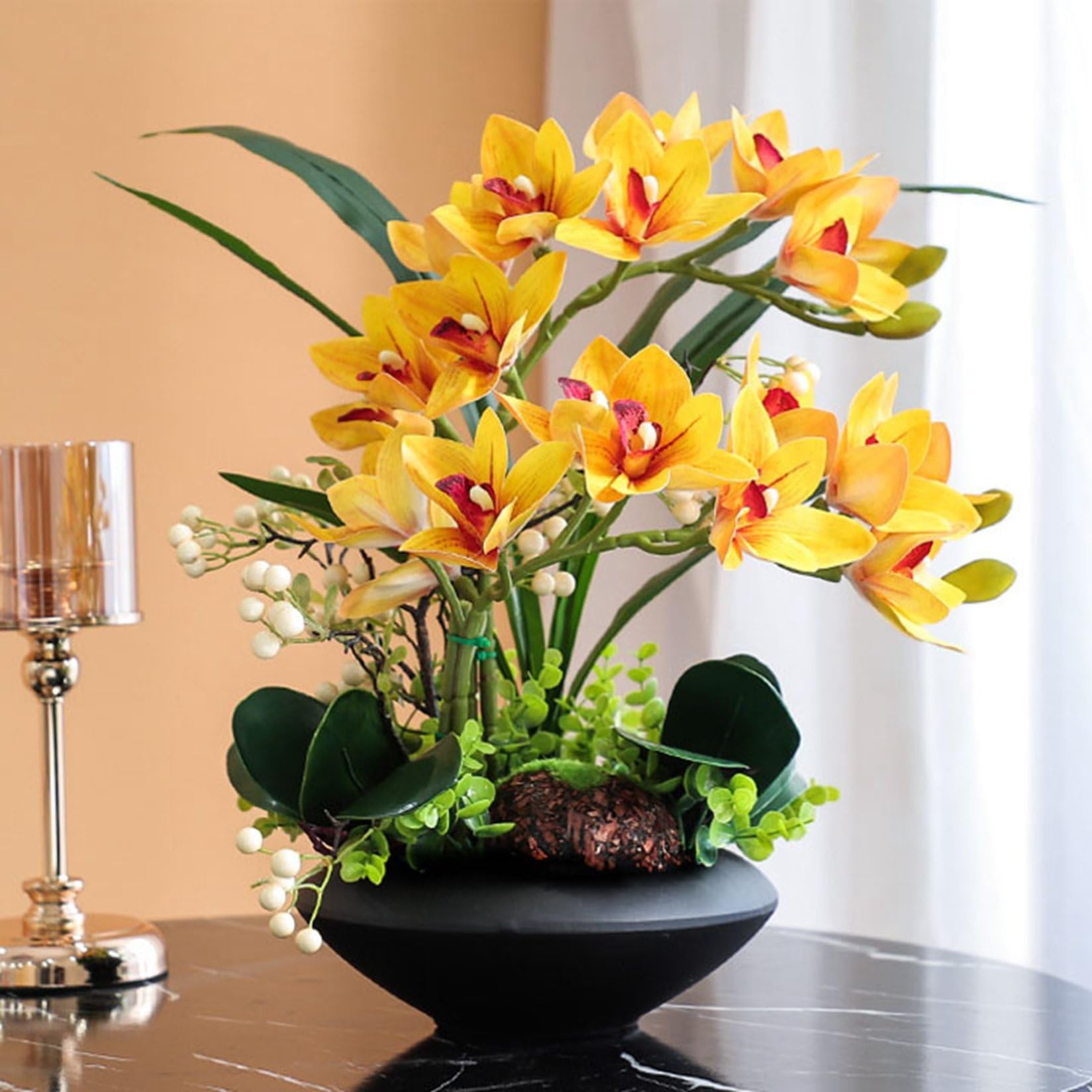 本物そっくり蘭のアートフラワー鉢植え世界で一つ