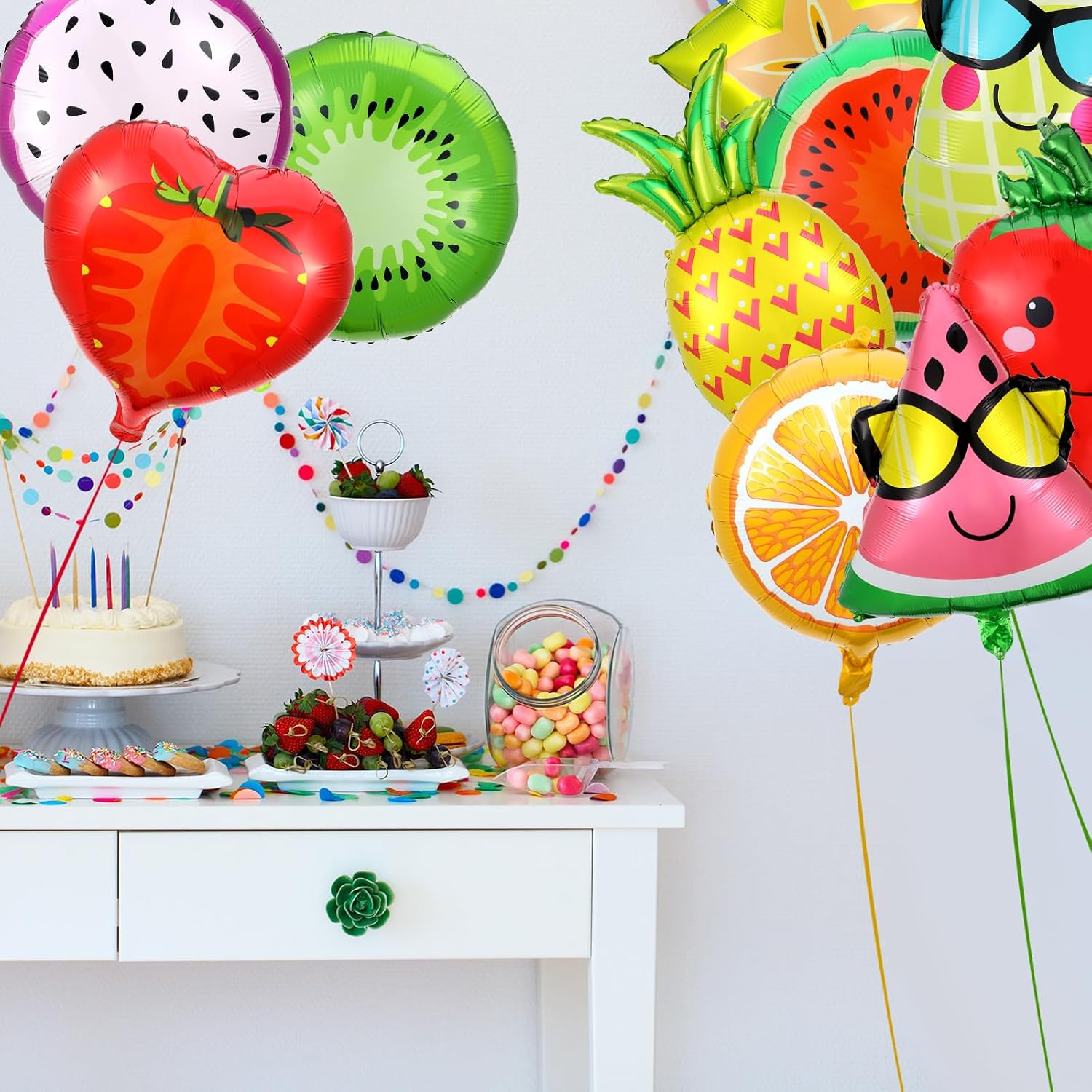 28 Pcs Fruit Foil Balloon for Party Helium Dancing Fruit Balloon Decoration image 4