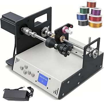 Automatic Coil Winding Machine, Electric Coil Winding Machine, 120-900 RPM Speed Control, High Torque Motor, Programmable Layer, Memory Function, for Enameled Wire, Resistance Wire