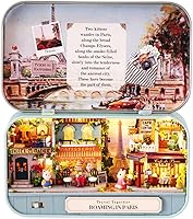 Vista 9 de Spilay - Casa de muñecas en miniatura con muebles, kit de casa de muñecas de madera para hacer tú mismo, modelo de mini caja de hierro tipo teatro