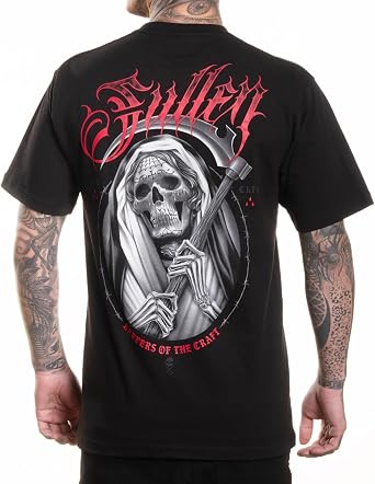 Sullen Mens Muerte Reaper Capsule Tattoo Lifestyle Graphic Standard Short Sleeve Black Tee