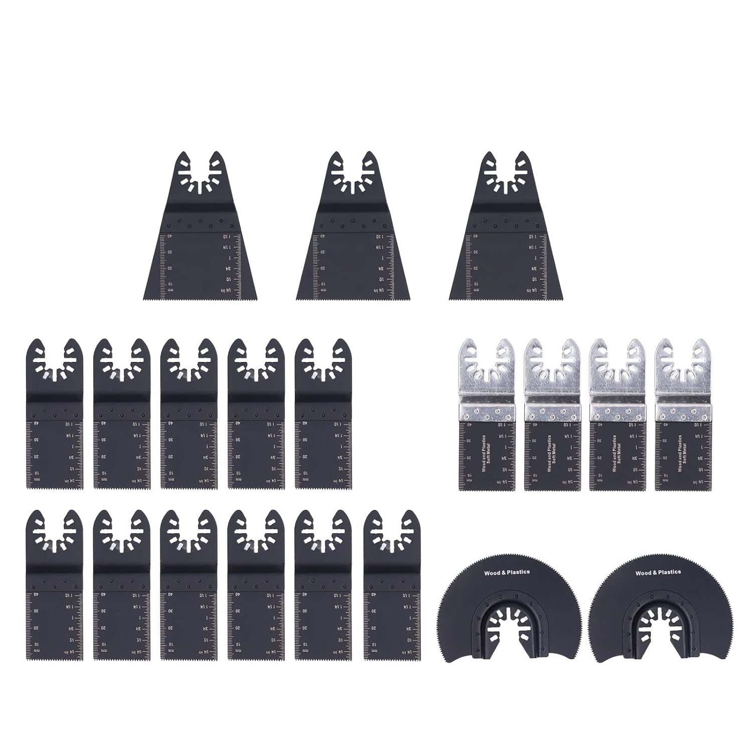 20Pcs Oscillating Cutting Wheel Kit Universal Cutting Tool Set for Wood Metal Carbon Steel Bi Metal Materials