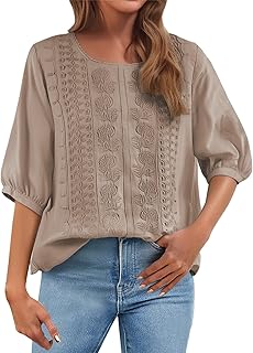 Camisas y camisetas de manga larga para mujer, de algodón y lino, plisadas, de color liso, para mujer