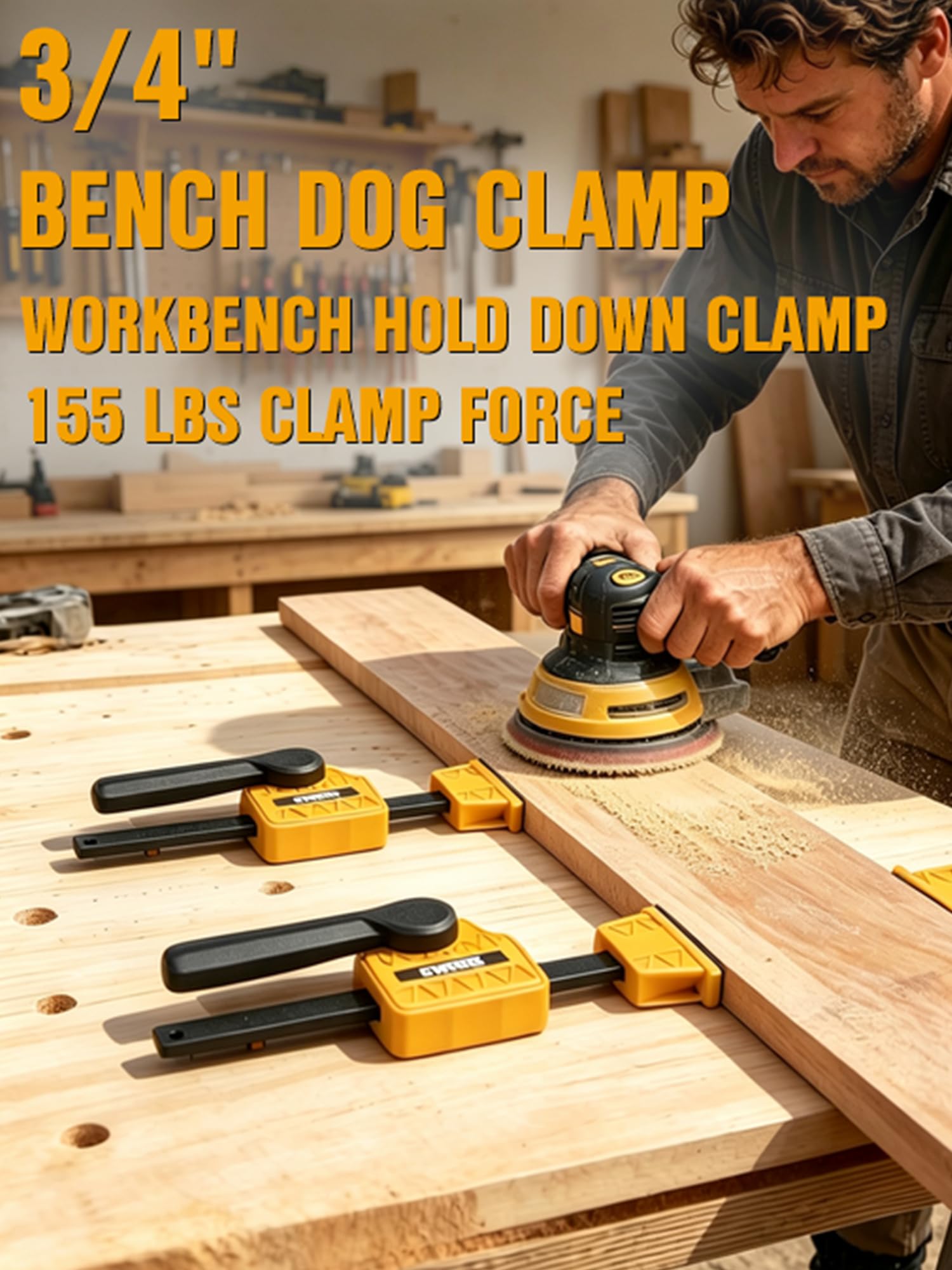 EWORK Bench Dog Clamp - 155 Lbs Clamping Force -2 EWORK Bench Dog Clamp - 155 Lbs Clamping Force -2