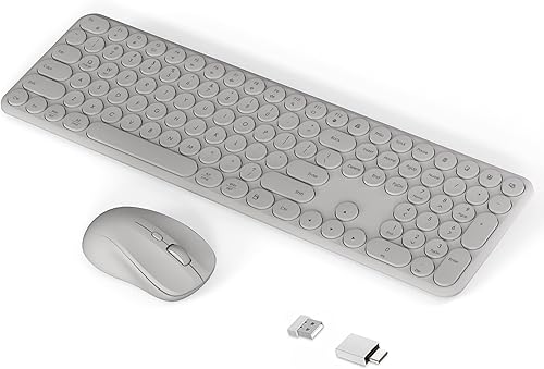 Miniatura 9 de Combo de teclado y mouse inalámbricos, teclado silencioso estético de 2.4 GHz y mouse inalámbricos, teclado ultrafino de 110 teclas de tamaño