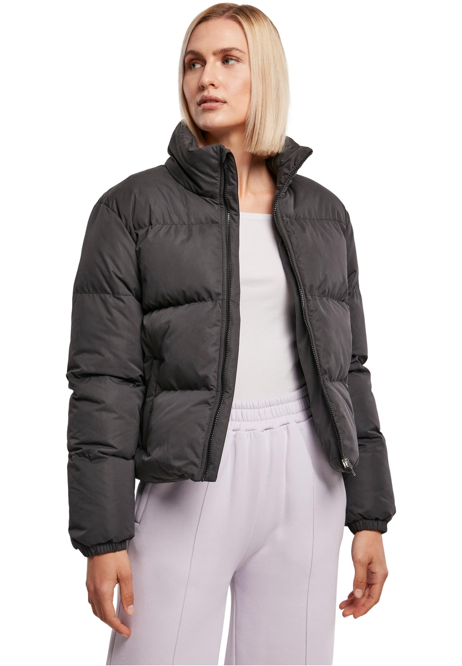 Urban Classics Ladies Short Peached Puffer Jacket Giacca Donna