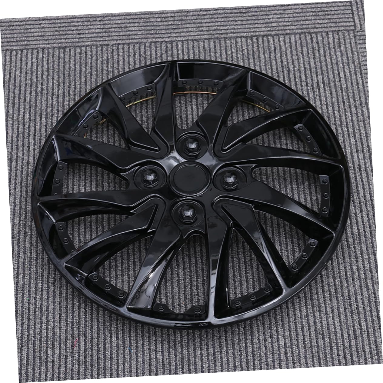 Enjoliveurs pour Voiture 14 Pouces, Lot de 2, Plastique Noir | Roues de 14 Pouces, Design Simple et Élégant, Protection L’usure, Installation Rapide