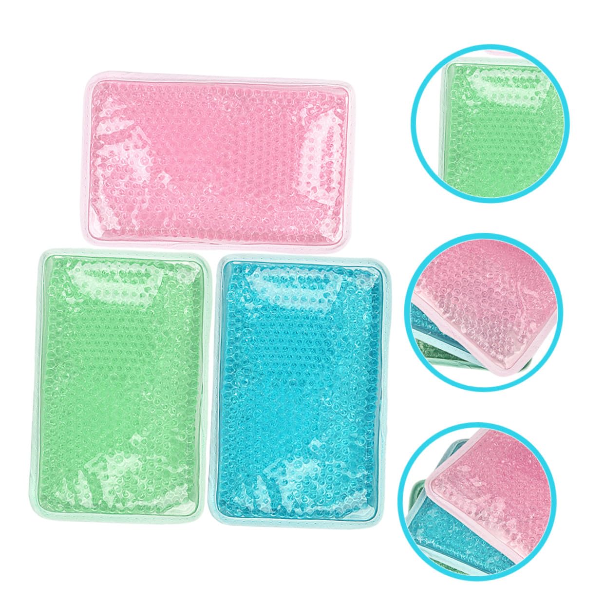 GLEAVI 3 Pezzi Borsa Ghiaccio in Gel Riutilizzabile per Dolori Spalle e Corpo, Materiale Pvc Cristallo, Impacchi Freddo e Caldo per Terapia e Sollievo