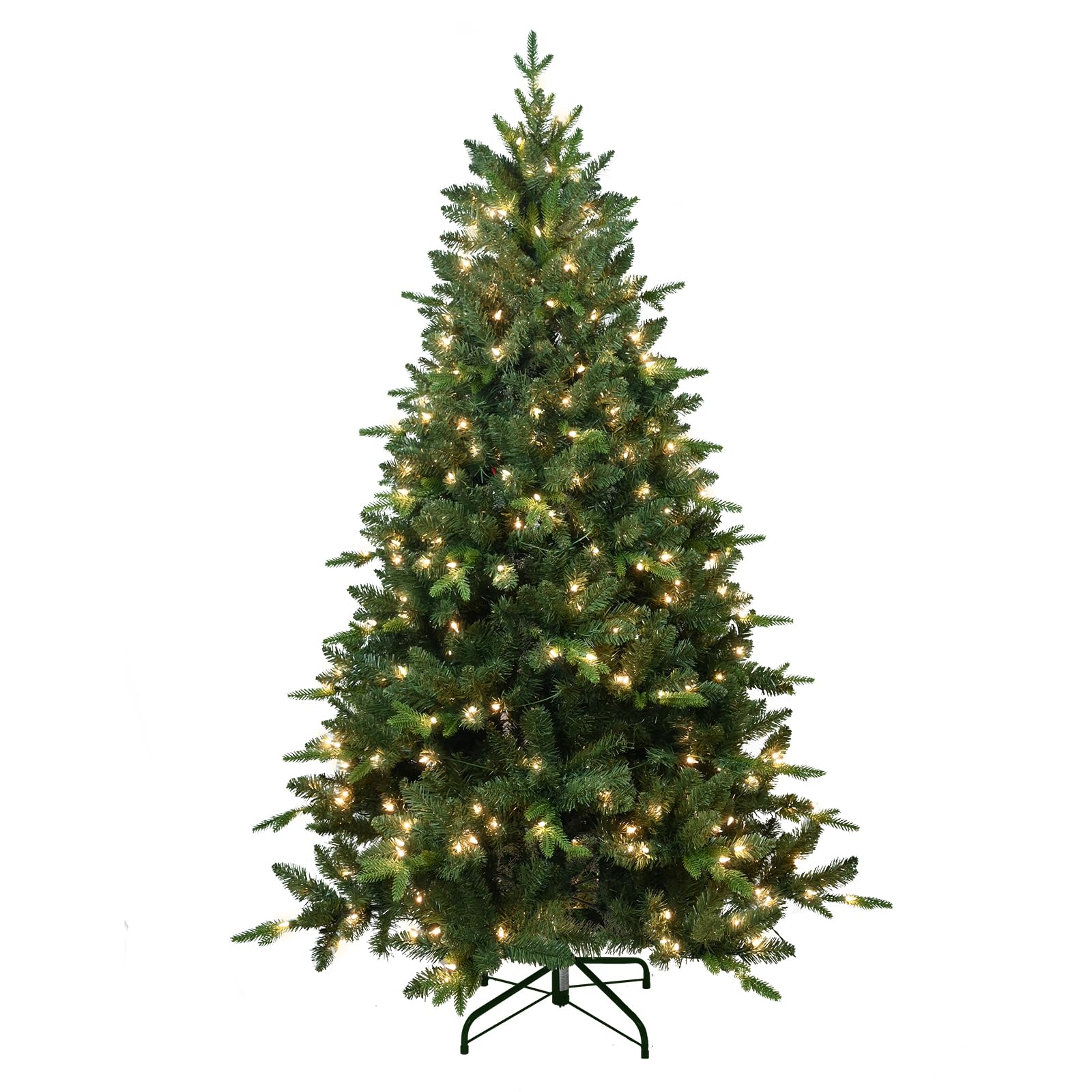 Prelit Artificial Christmas Tree with Warm White Lights Hinged