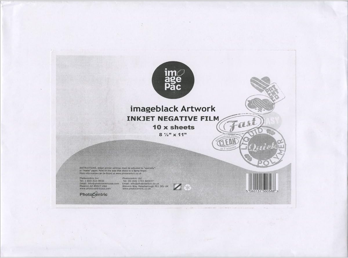 Imagepac Stampmaker Negative Film for Ink Jet Printers (10 Pack), 8.5 x 11
