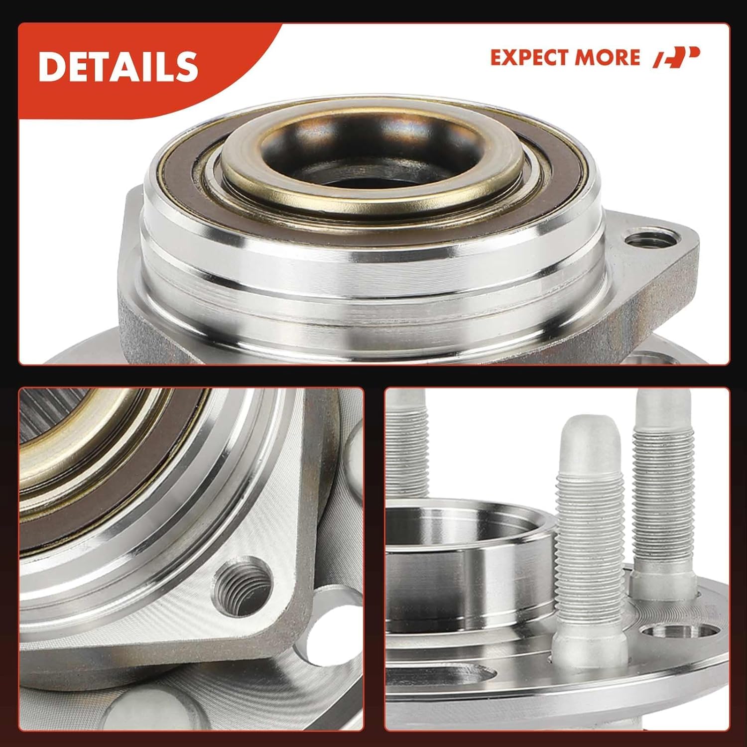 A-Premium 2 x Front or Rear Wheel Bearing and Hub Assembly with 5-Lug Compatible with Chevy GMC Buick Cadillac - 2010-2020 - Equinox Malibu Impala Terrain LaCrosse Regal Allure CTS XTS