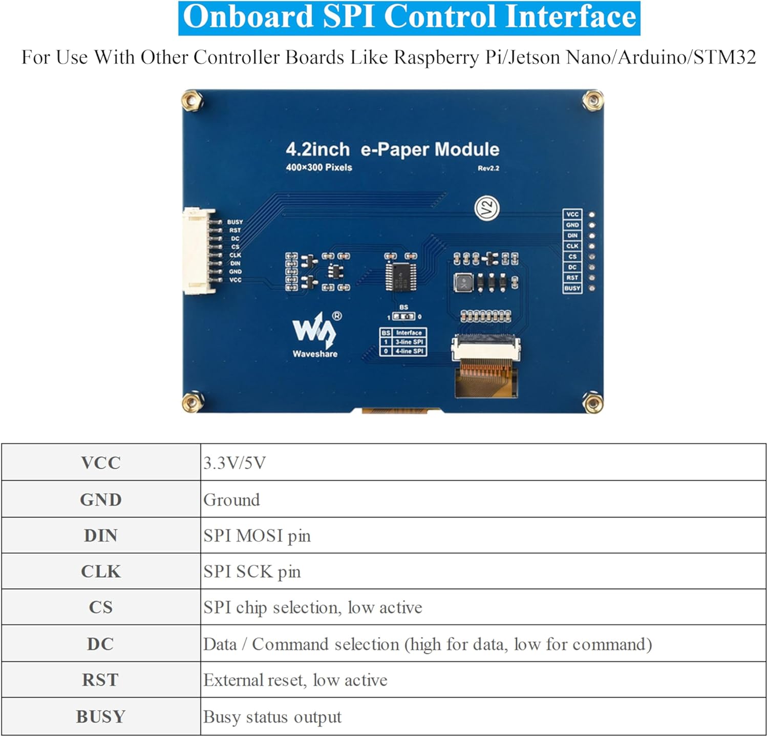 Onboard SPI Control Interface pinout