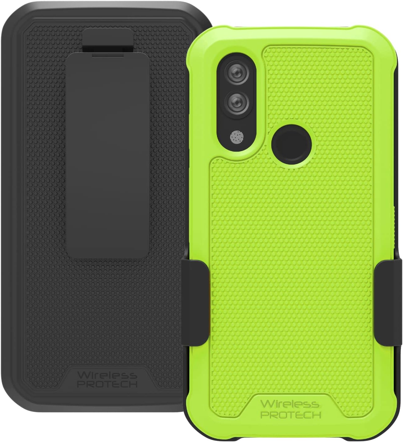 Case Compatible with CAT S62. Rotating Belt Clip Holster and Durable Flexible Protective Case Combo (Lime Green)
