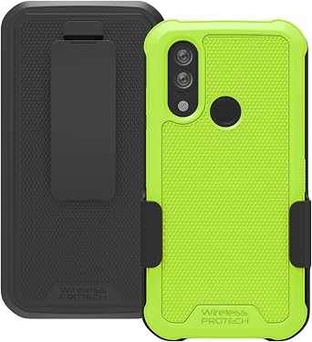Case Compatible with CAT S62. Rotating Belt Clip Holster and Durable Flexible Protective Case Combo Lime Green