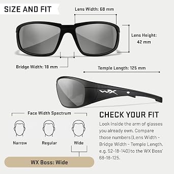 Wiley X WX Boss Captivate Polarized Sunglasses, Safety Glasses for Men and Women, UV Eye Protection