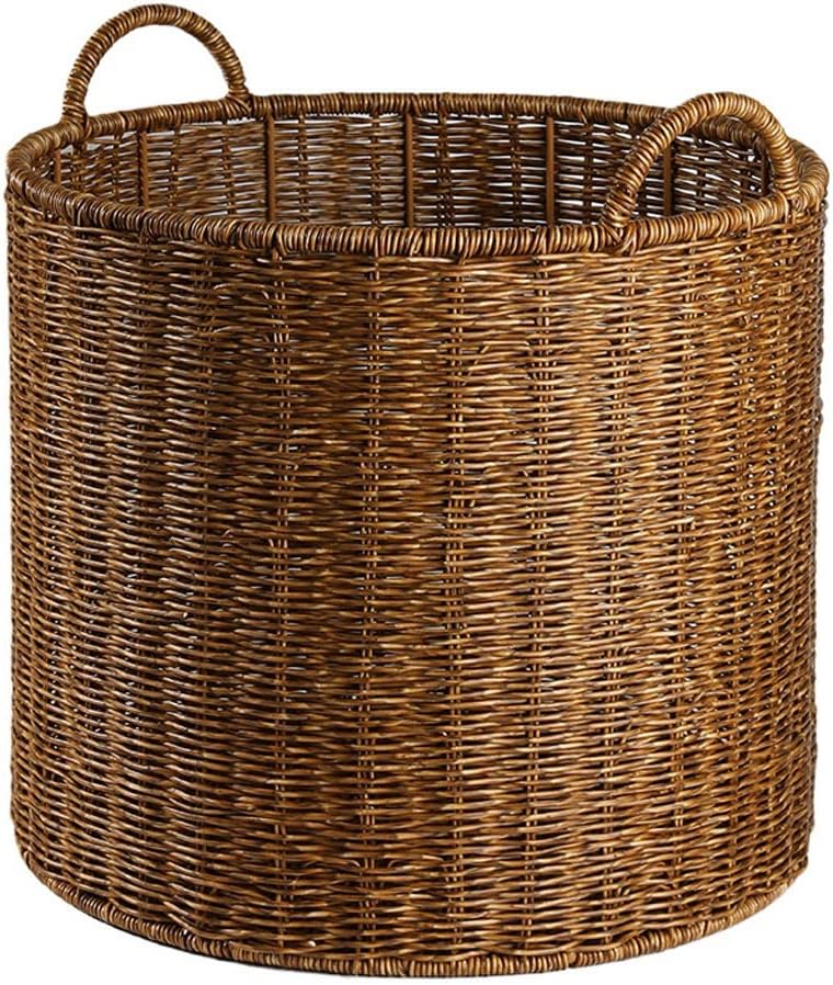 Dirty Clothes Basket Imitation Rattan Dirty Clothes Basket Hotel Bathroom Laundry Basket Dirty Clothes Storage Basket (Braun 42 * 43cm)