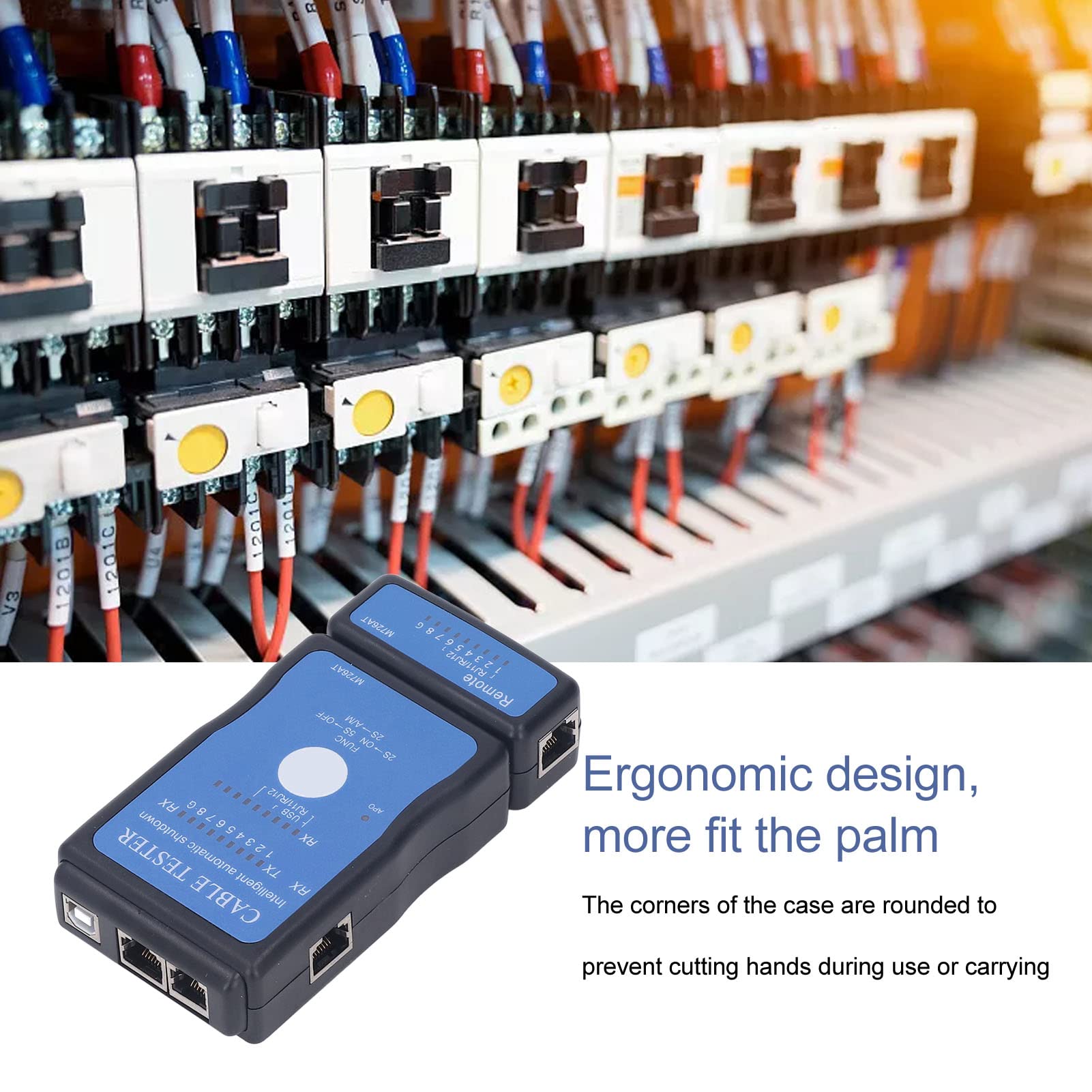 Yuecoom Network Cable Tester, Multifunctional Intelligent Testing Split Type Handheld POE Tester Network Diagnose Tool Suitable for Ethernet