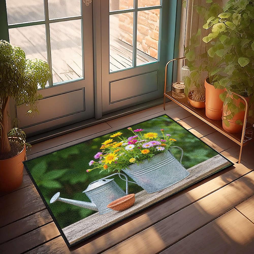 Paillasson décoratif extérieur floral pour sublimer votre porche