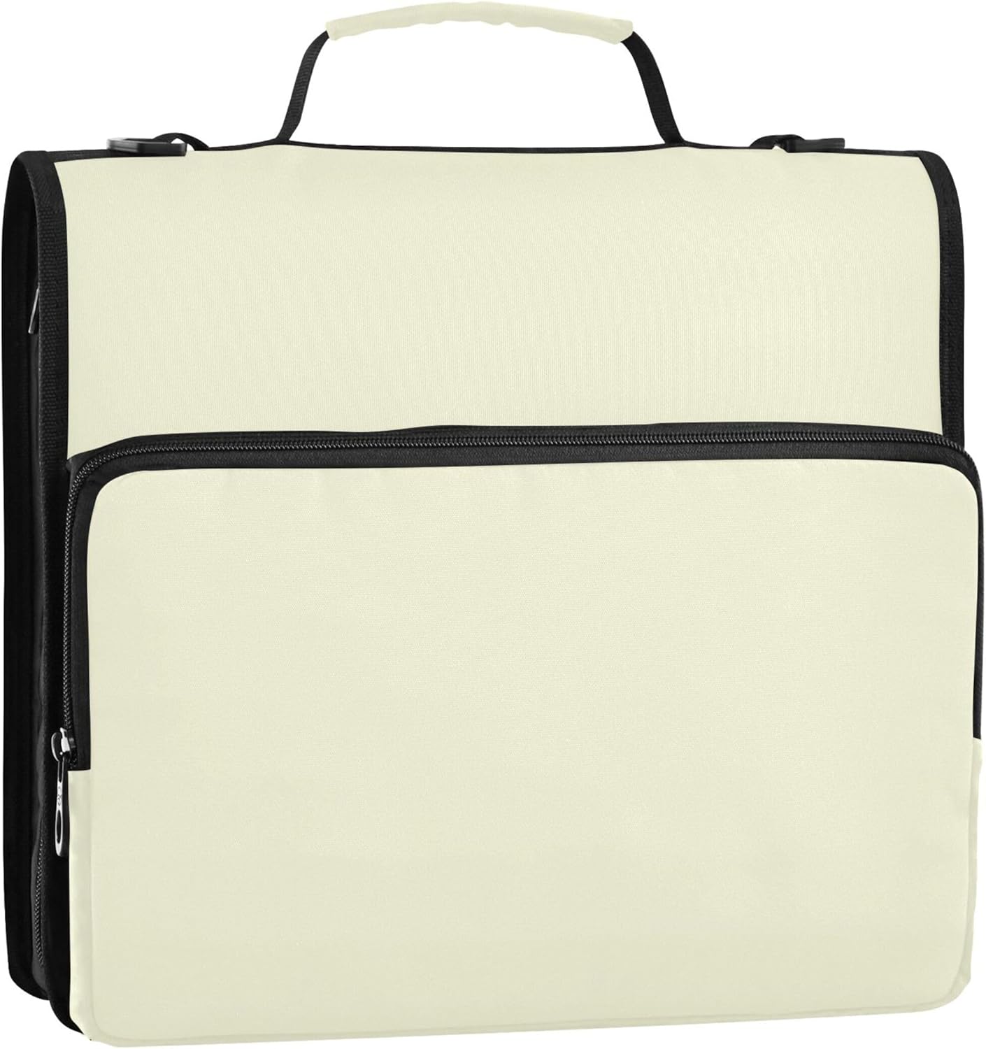 3 Ring Binders 1.5 Inch D Ring Light Yellow Zip up Binder Organizer Middle School Binder Bag with Strap Funny Multi Pockets Large Portfolio Folder