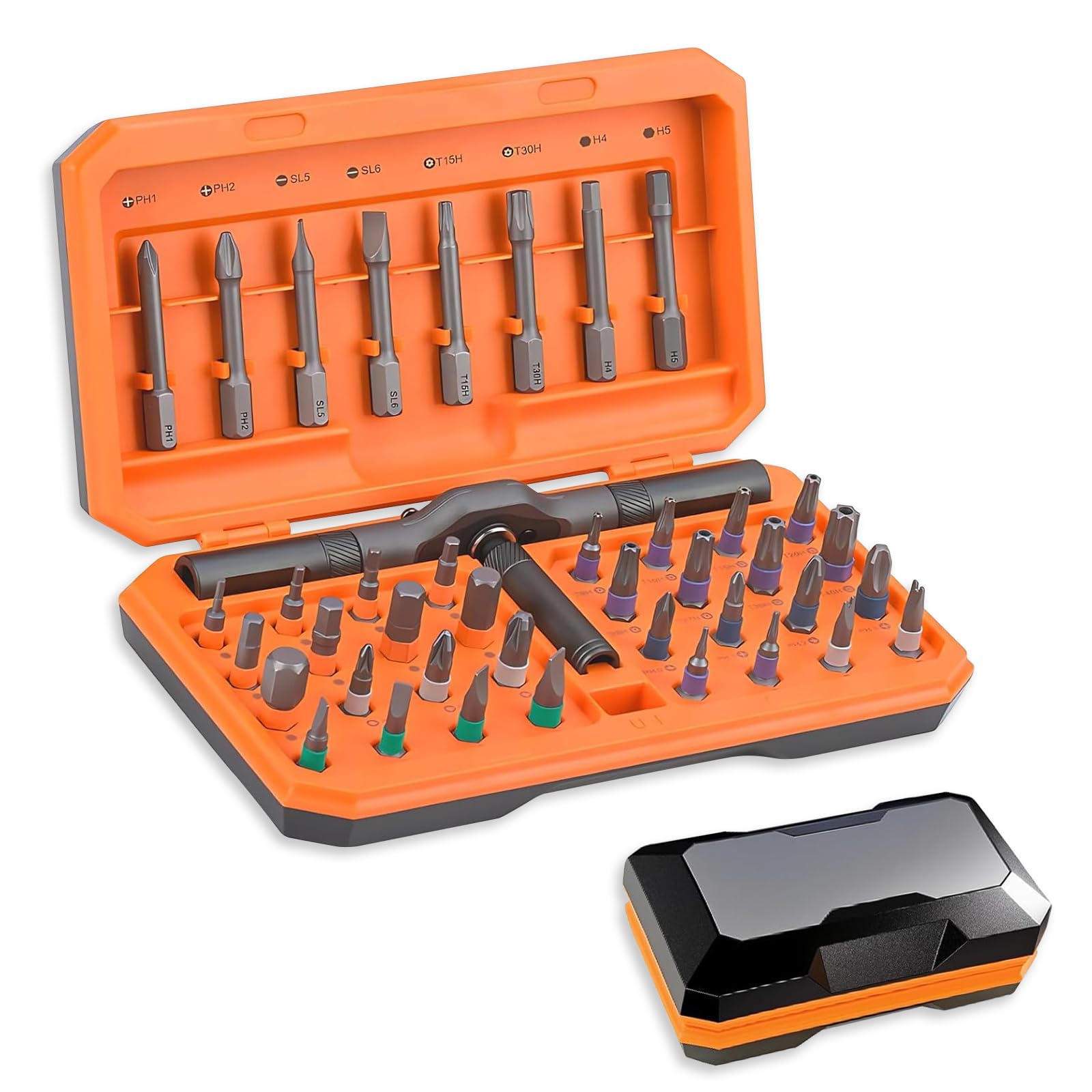 42 in 1 Magnetic Ratchet Screwdriver Set, Multi Bit Ratcheting Screwdriver Sets with Rotatable Handle, Precision Repair Tool Kit for Furniture Assembly Electrical Appliance Repair DIY Combination