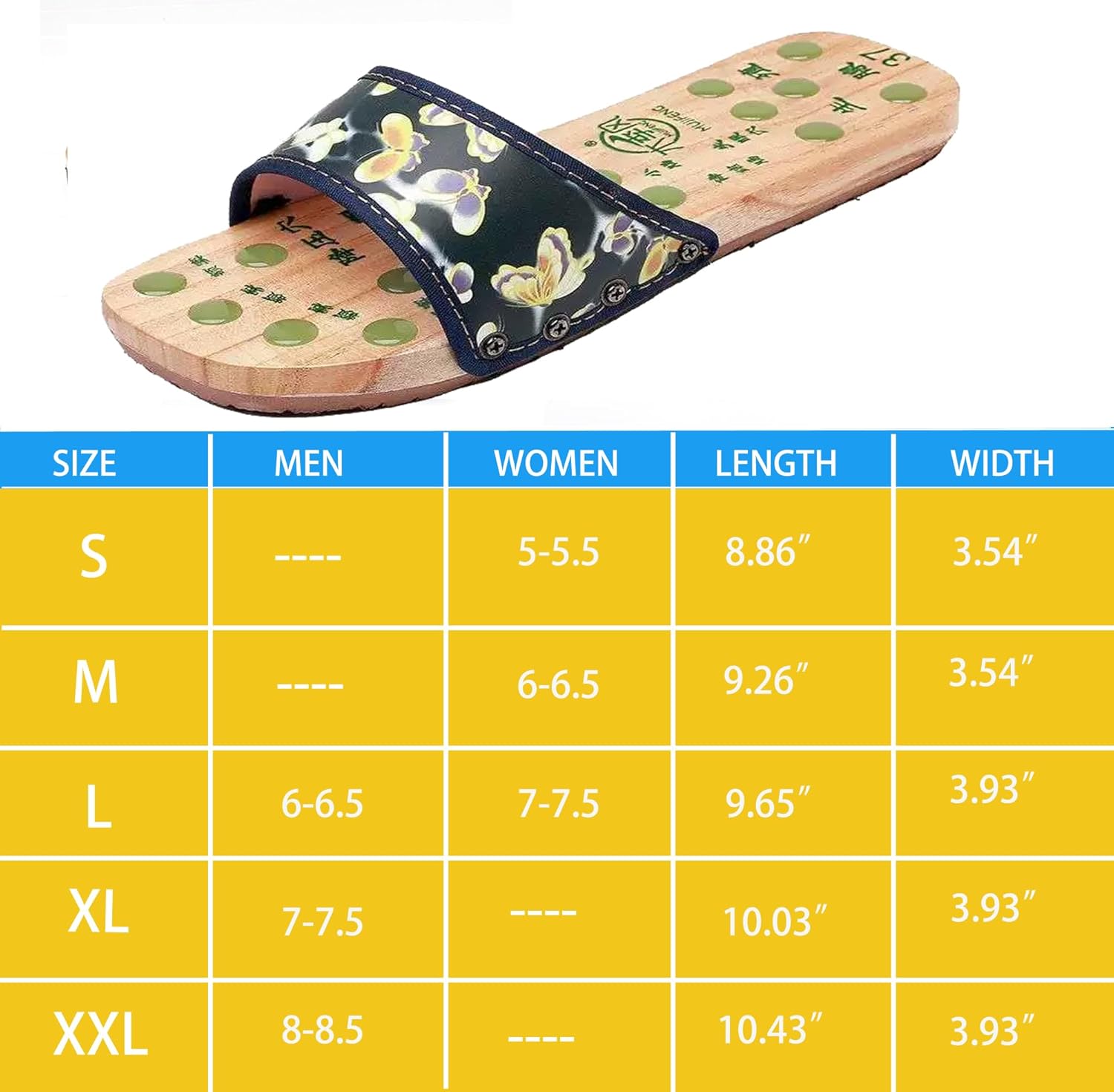 Reflexology Foot Massager Slipper Acupuncture Massage Sandals with Natural Jade Acupoint Massage Shiatsu for Foot Pain Relief Suit for Men and Women (M) 37 Black Butterfly - Image 3