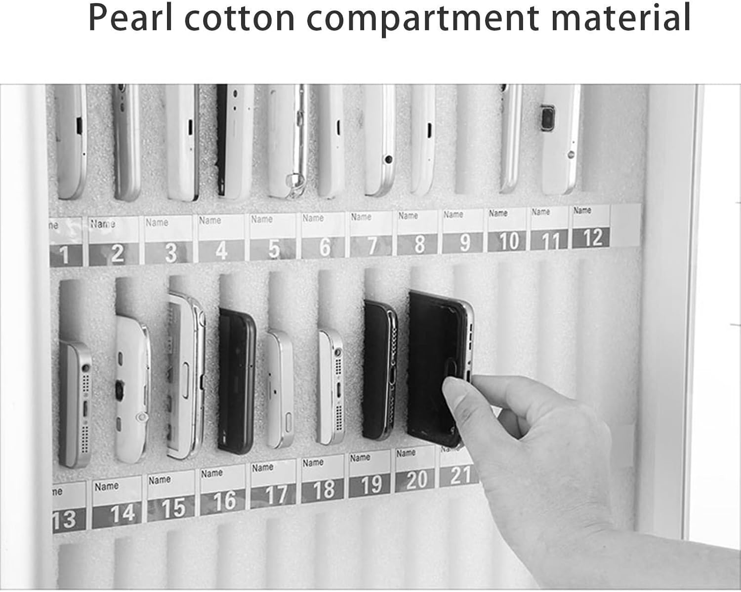 Mobile Phone Storage Box Transparent Acrylic Mobile Phone Security Locker with Key,Aluminum Alloy Cell Phone Locker Cabinet with 24/36/48/60 Slots - Secure Storage Box for Classroom & Office