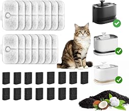 Pack of 30 Cat Fountain Filters, Dockstream Drinking Fountain for Cat PLWF005, PLWF115, PLWF105, Easy Change, 15 Filters and 15 Sponges, Replacement Filter for Drinking Fountain