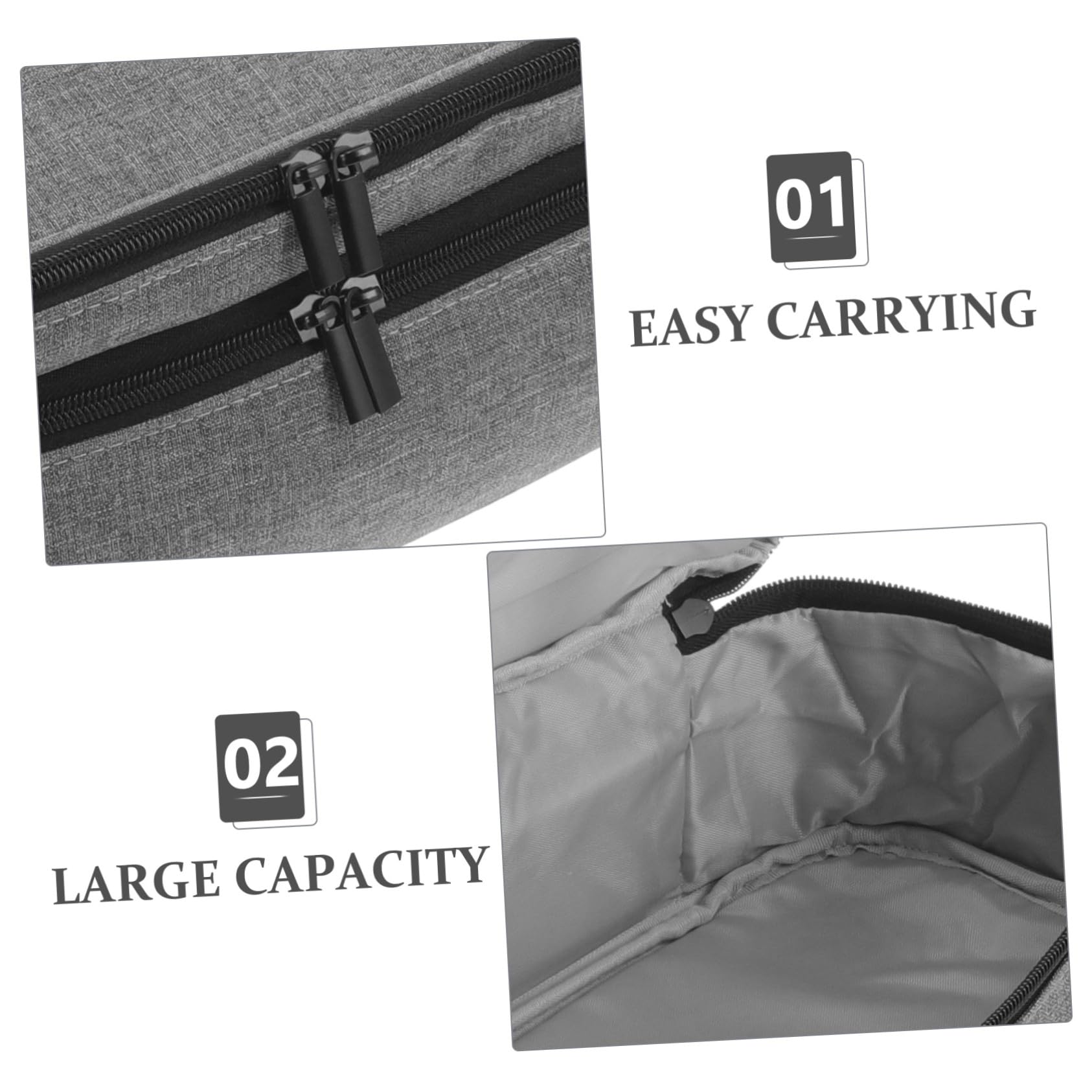 PLAFOPE Borsa Viaggio per Asciugacapelli e Arricciacapelli Organizer Doppio per Strumenti per Capacità Design Integrato e Resistente Custodia Portatile per Styling in Viaggio Grigio