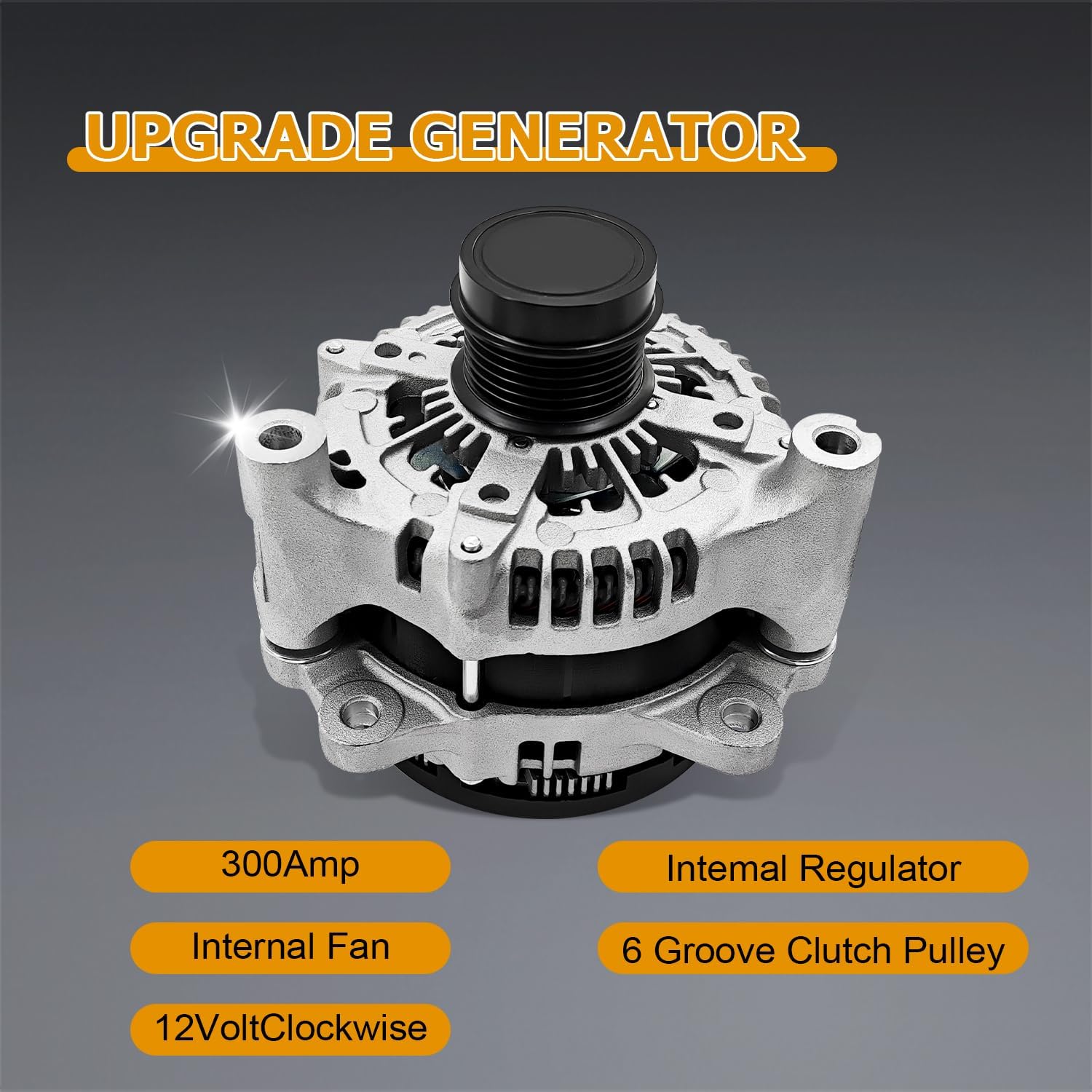 300AMP 11584 Alternator Compatible with Jeep Wrangler/Wrangler JK 3.6L V6 2012-2018,High Output Alternator Replace# 421000-0810, 68078950AA