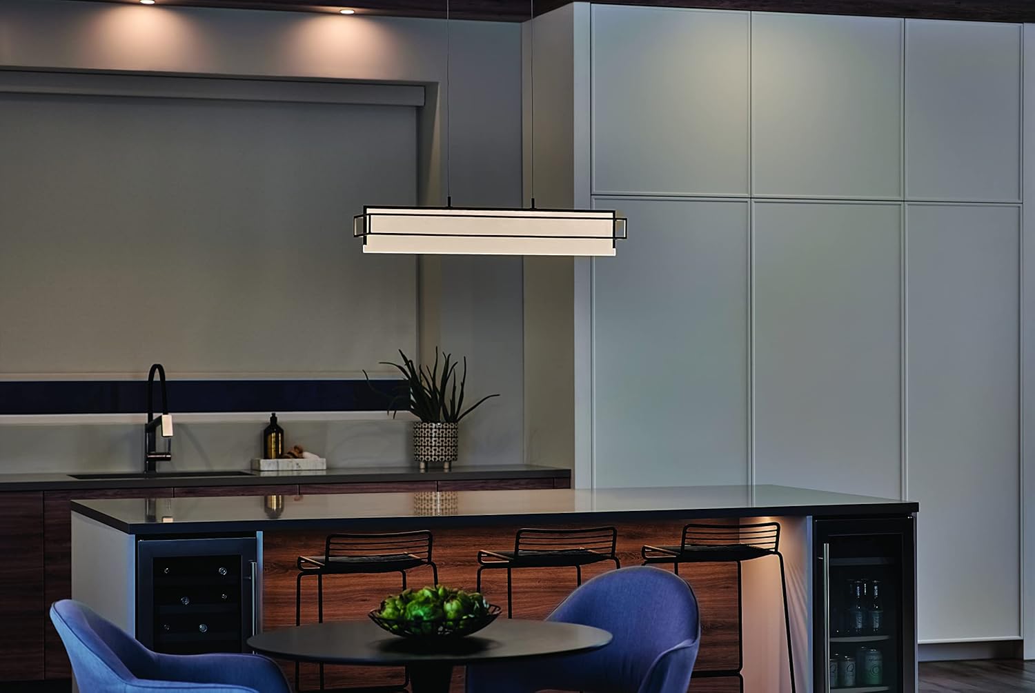 Elan 84051 Vega Pendant, 1-Light LED, Matte Black