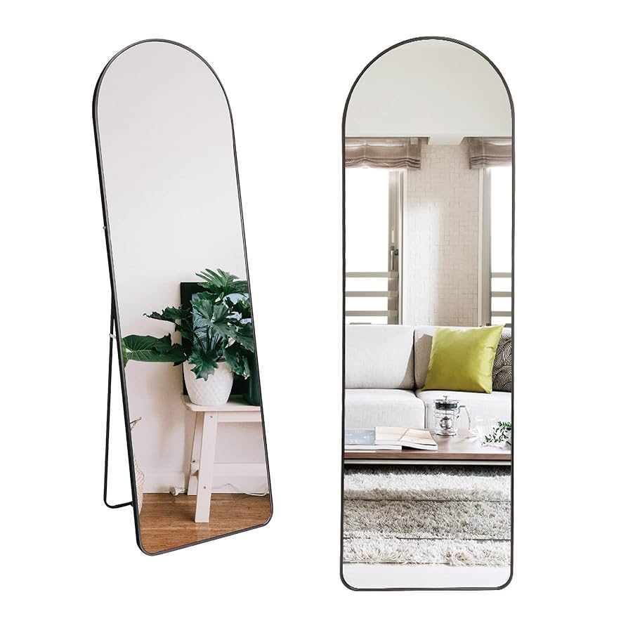 アーチ型 壁掛け スタンド 2way ミラー 全身鏡（黒：150ｘ40cm） Amazon.co.jp: johnlife アーチ鏡 壁掛け スタンド 2way