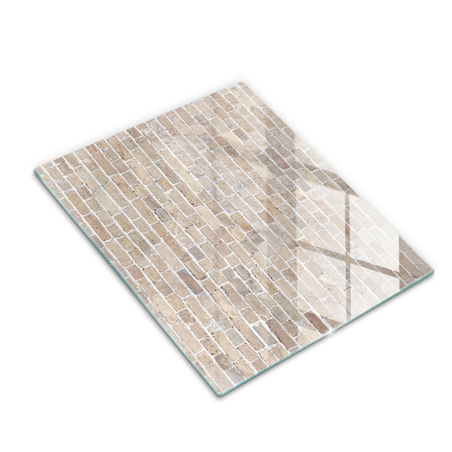 Tabla de cortar de vidrio | Beige | Superficie impresa