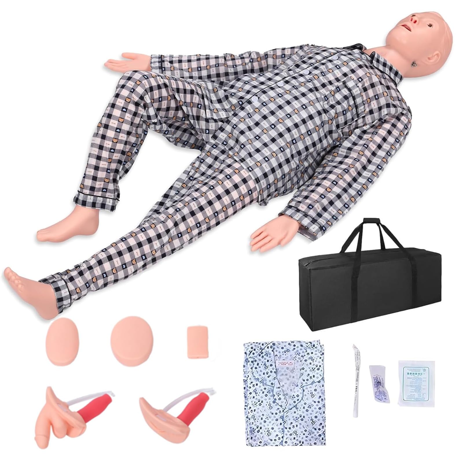 Multifunktionale Fortgeschrittenes Pflegepuppe, Anatomisches Menschenmodell Lebensgroßes Krankenpflegepuppe Krankenpflegeausbildung Unterricht Medizinischer Patientenversorgung Simulator