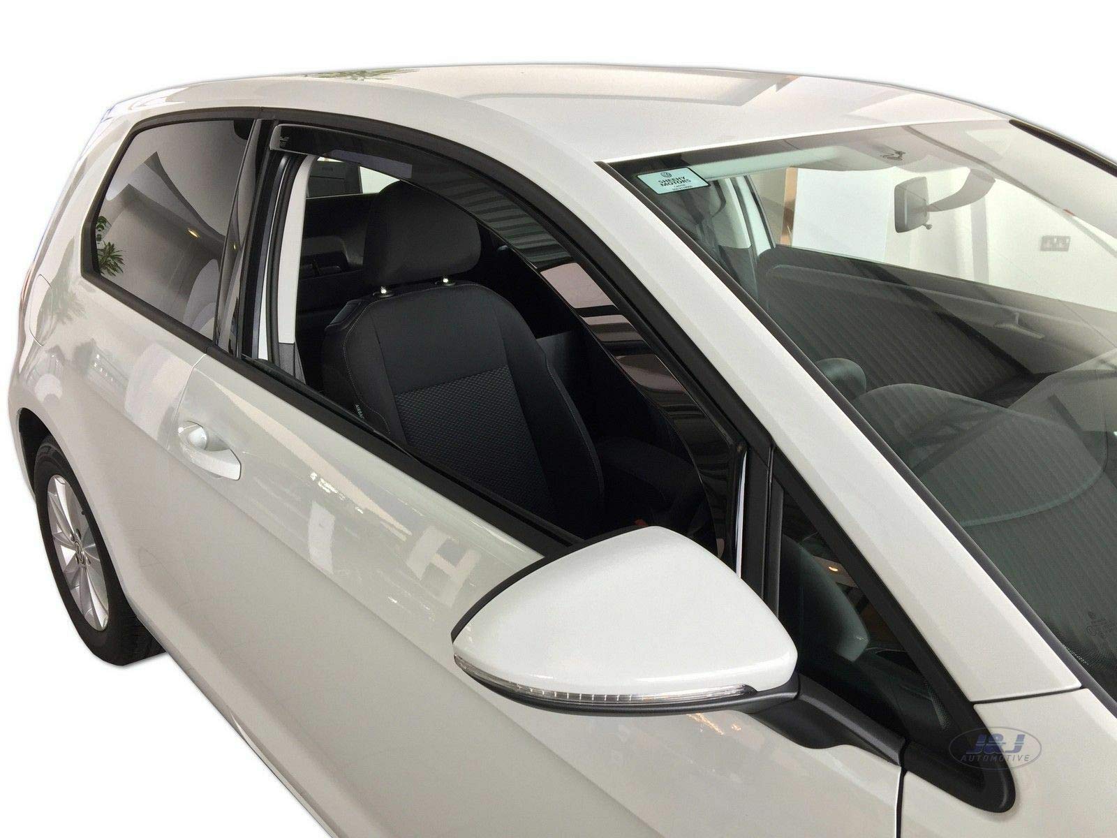 J&J AUTOMOTIVE Deflettori d'Aria per Volkswagen Golf 7 3-Porte 2012-2019, Set da 2 Pezzi, Nero fumé Oscurato Heko