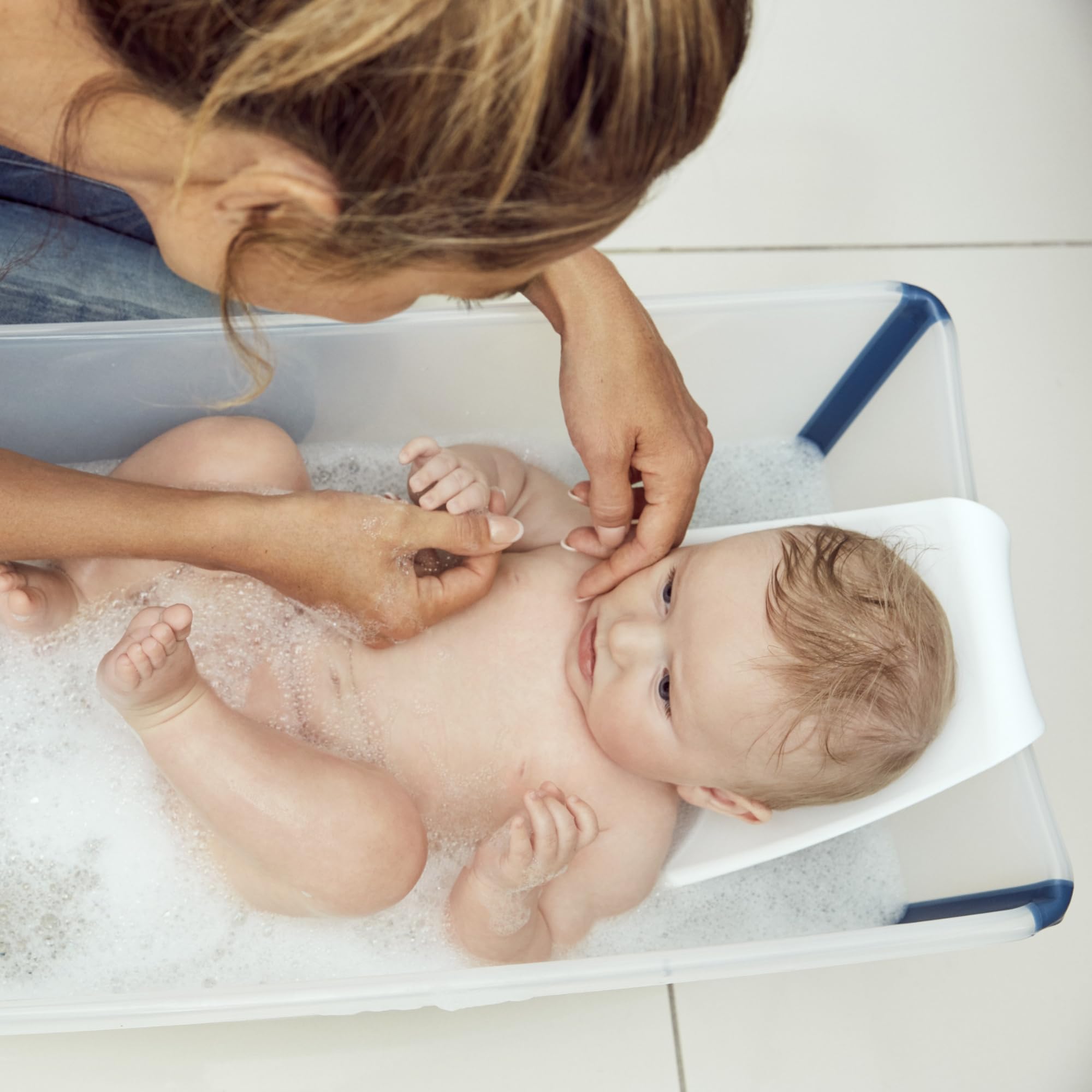 Stokke Flexi Bath Support pour nouveau-nés Blanc - Pour baignoire bébé pliable, léger et sûr jusqu'à 8 mois