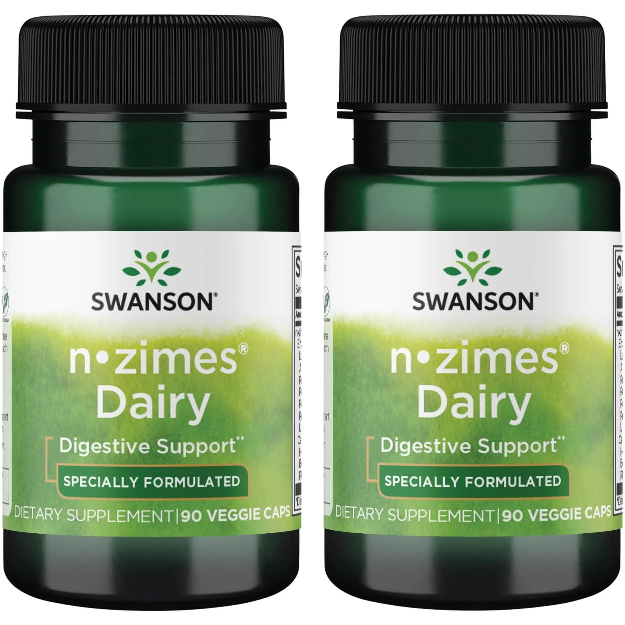 Swanson n-zimes Dairy 90 Veg Capsules Enzyme, 2 Pack 90 Count (Pack of 2)