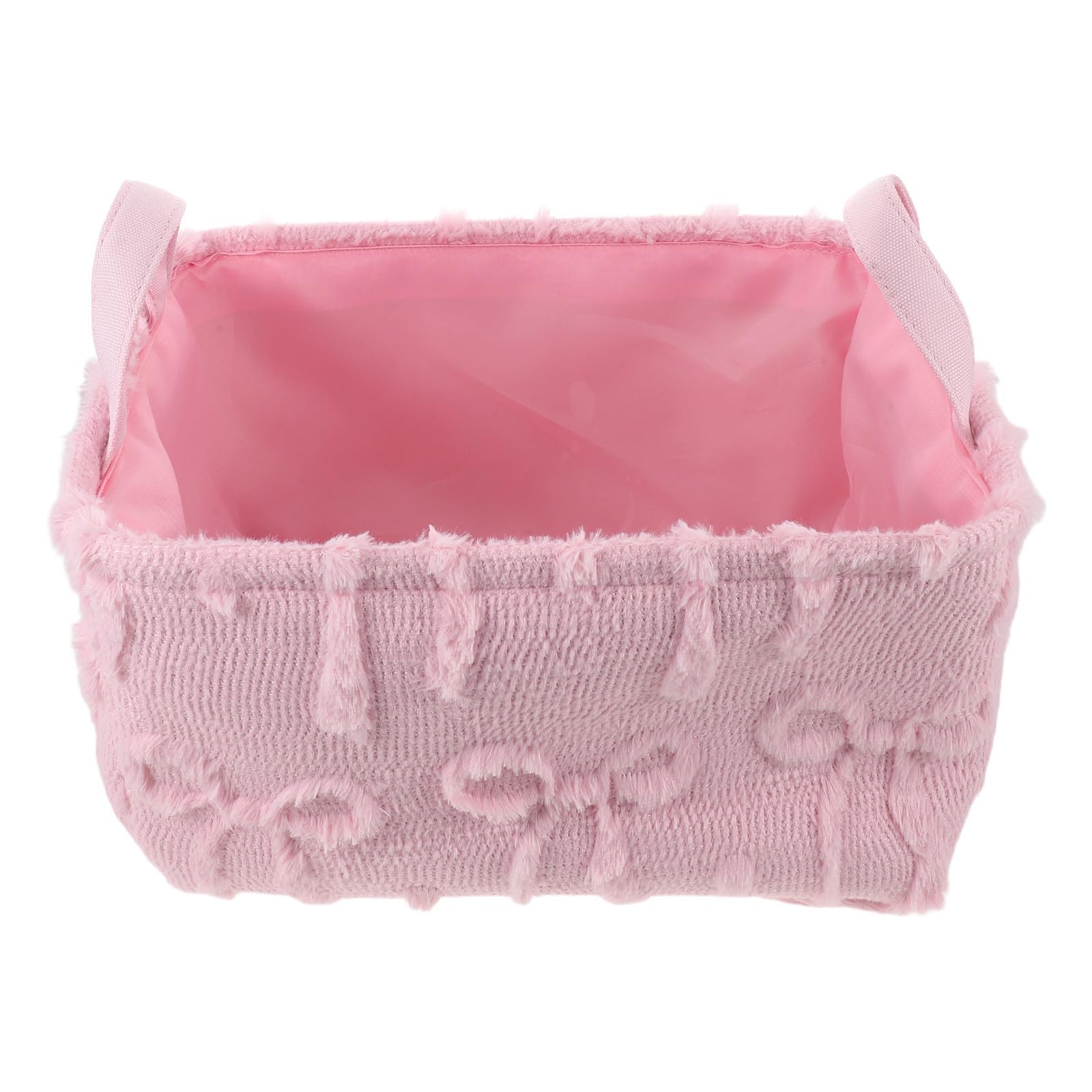 Cesta para juguetes sin esquinas duras organizador infantil de felpa rosa