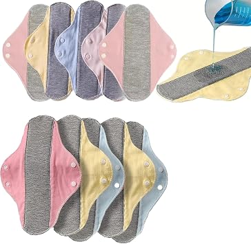 Reusable Leak-Proof & Waterproof Washable Incontinence Pads, Reusable Graphene Incontinence Pads for Elderly, Adults, Feel Dry and Comfortable 5Pcs