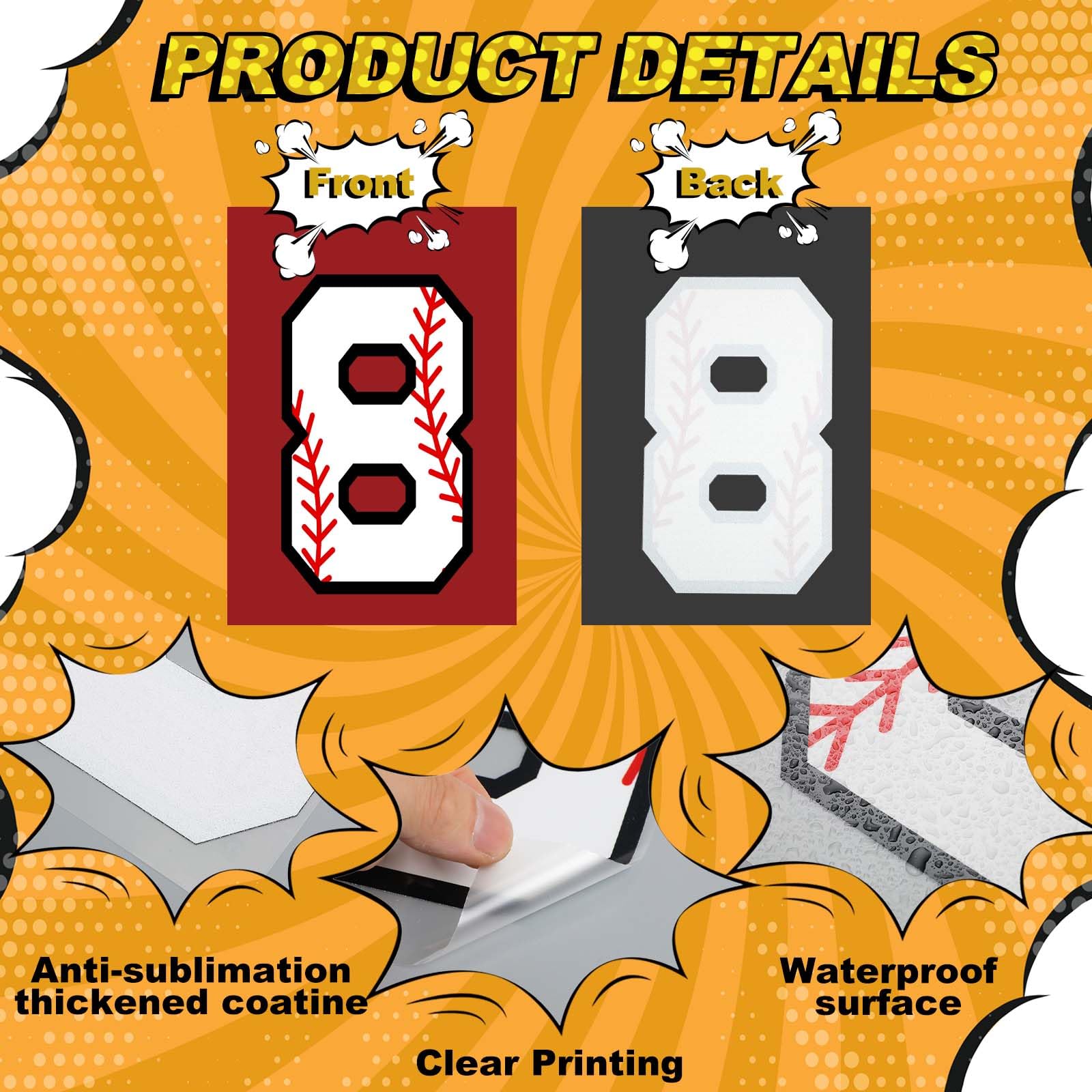 Dazoratix Football Iron On Patches - 144 Pcs Letters & Numbers A-Z, 0-9 For DIY Jersey, T-Shirt, Hoodie Decoration
