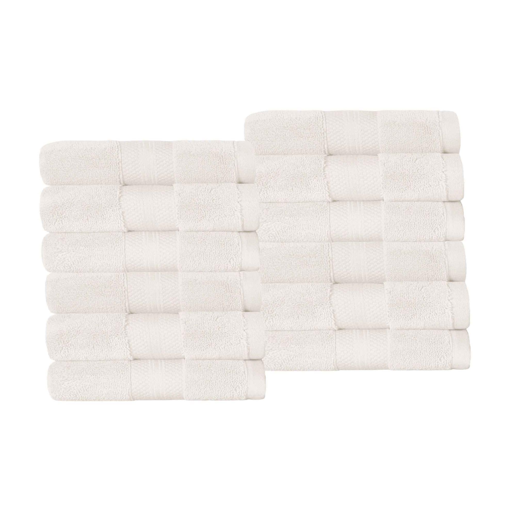Superior Turkish Cotton - Juego de 12 Toallas faciales pequeñas y absorbentes para Secado rápido, Toallas pequeñas para baño de Invitados, baño Principal, Gimnasio, SPA, Airbnb, apartamento, niños,
