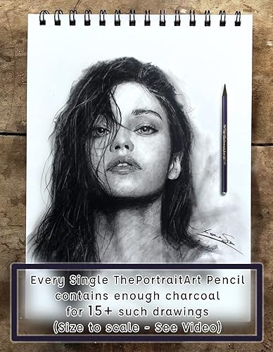 Miniatura 6 de Artist Woodless - Lápices de carbón puro, ultra suaves y oscuros, juego de 6 piezas equivalentes a más de 28 lápices regulares, consistencia suave