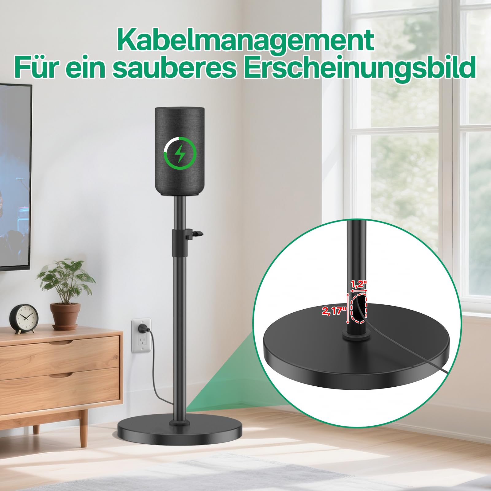 Supporto Altoparlanti Regolabile in Altezza per gli altoparlanti posteriori wireless per Sony SA-RS5 – Coppia di Supporti per Altoparlanti Ad Alta Portata per Sony SA-RS5 Supporto con Gestione Cavi