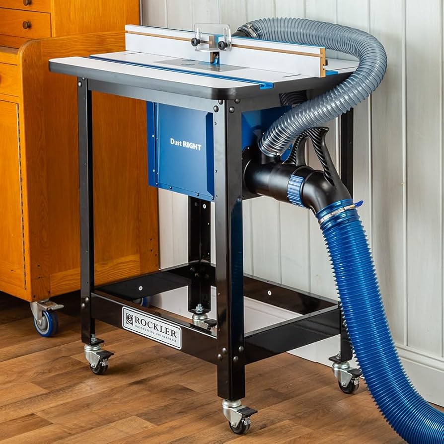 Router Table Dust Bucket w/Dual Port - Dust Collector