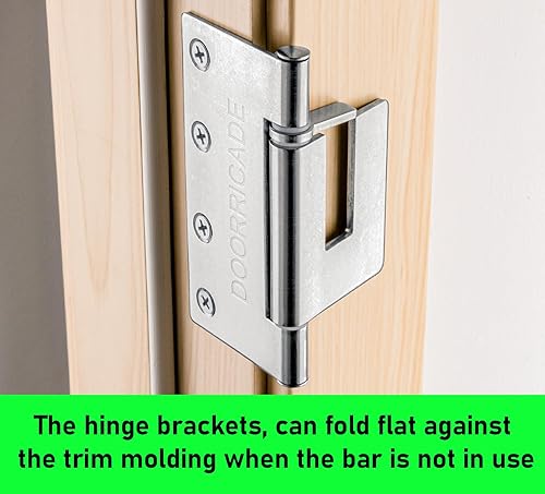 Miniatura 4 de Doorricade - Barra de seguridad para puerta, asegura todo el ancho de tu puerta de apertura hacia adentro - Cuarto de seguridad. Se ajusta a puertas