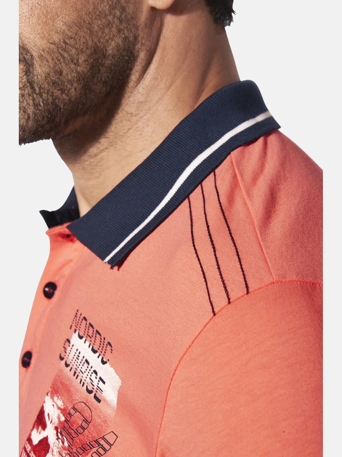 Jan Vanderstorm Herren Poloshirt Olftin | Maritimes Piqué Kurzarm-Polo, atmungsaktiv, sommerliches Streifen-Design, 100% Baumwolle, große Größen L–7XL