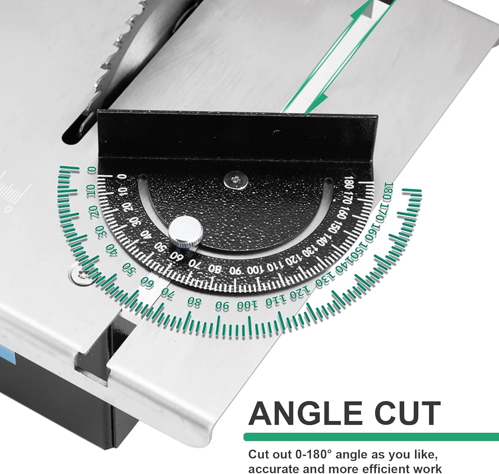 Mini Multi Functional Table Saw, 1/2" Adjustable Cut Depth 7 Speed Adjustable Mini Multi Functional Table Saw Extra Set Consumables Liftable Table Saw - View #11