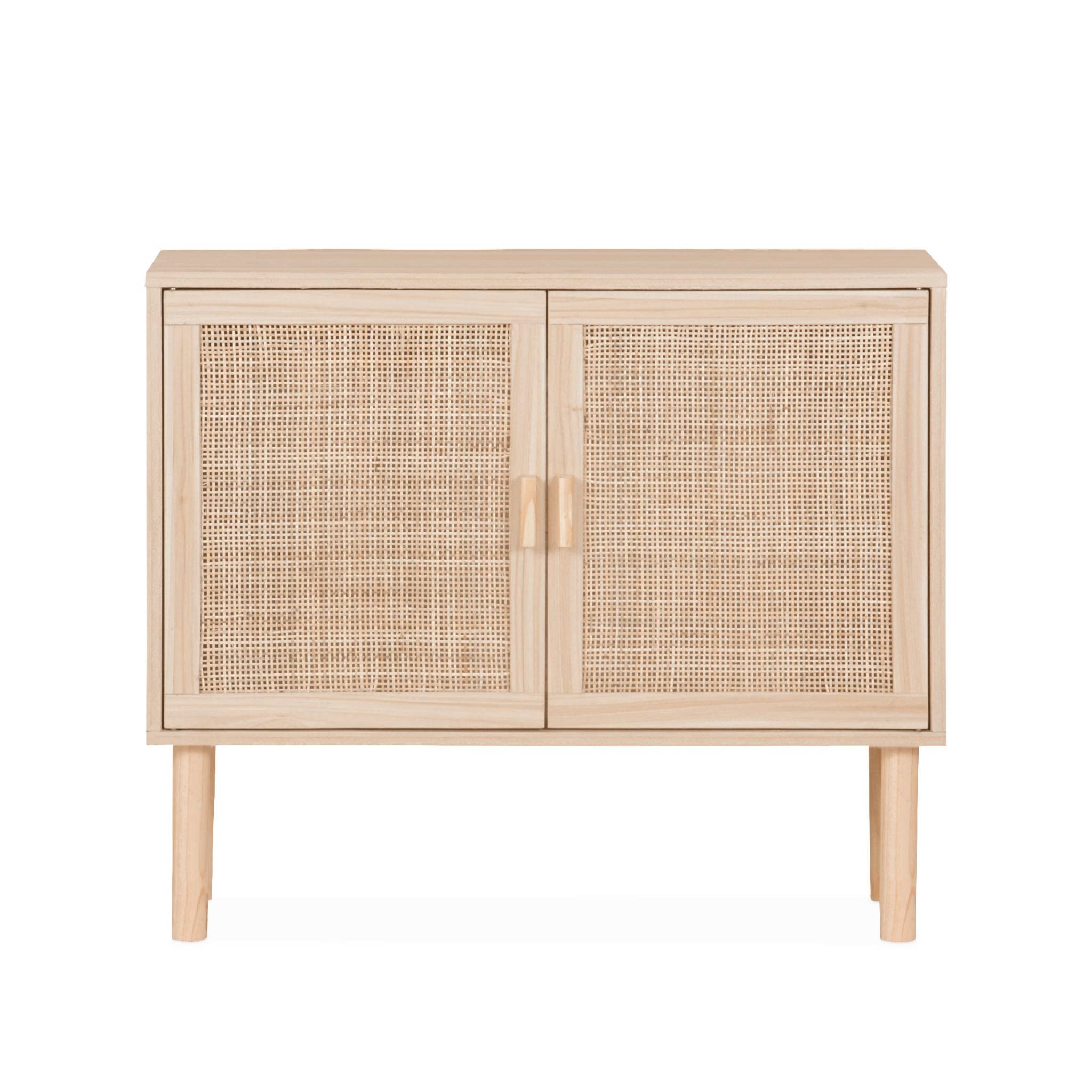 Alice's Home - Buffet en décor Bois et cannage - Camargue - 2 Portes. Buffet Bas. 80x30x68cm