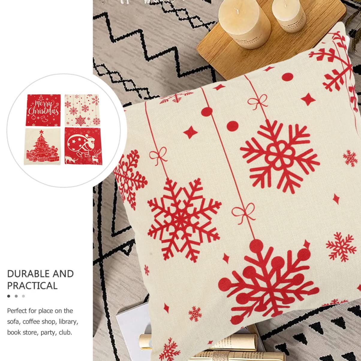 PRETYZOOM 16 Uds Funda De Almohada De Navidad Funda Cómoda Funda De Cojín Cuadrado Fundas De Almohada De Navidad Almohada De Decoración Funda De Almohada Decorativa De Navidad Fundas