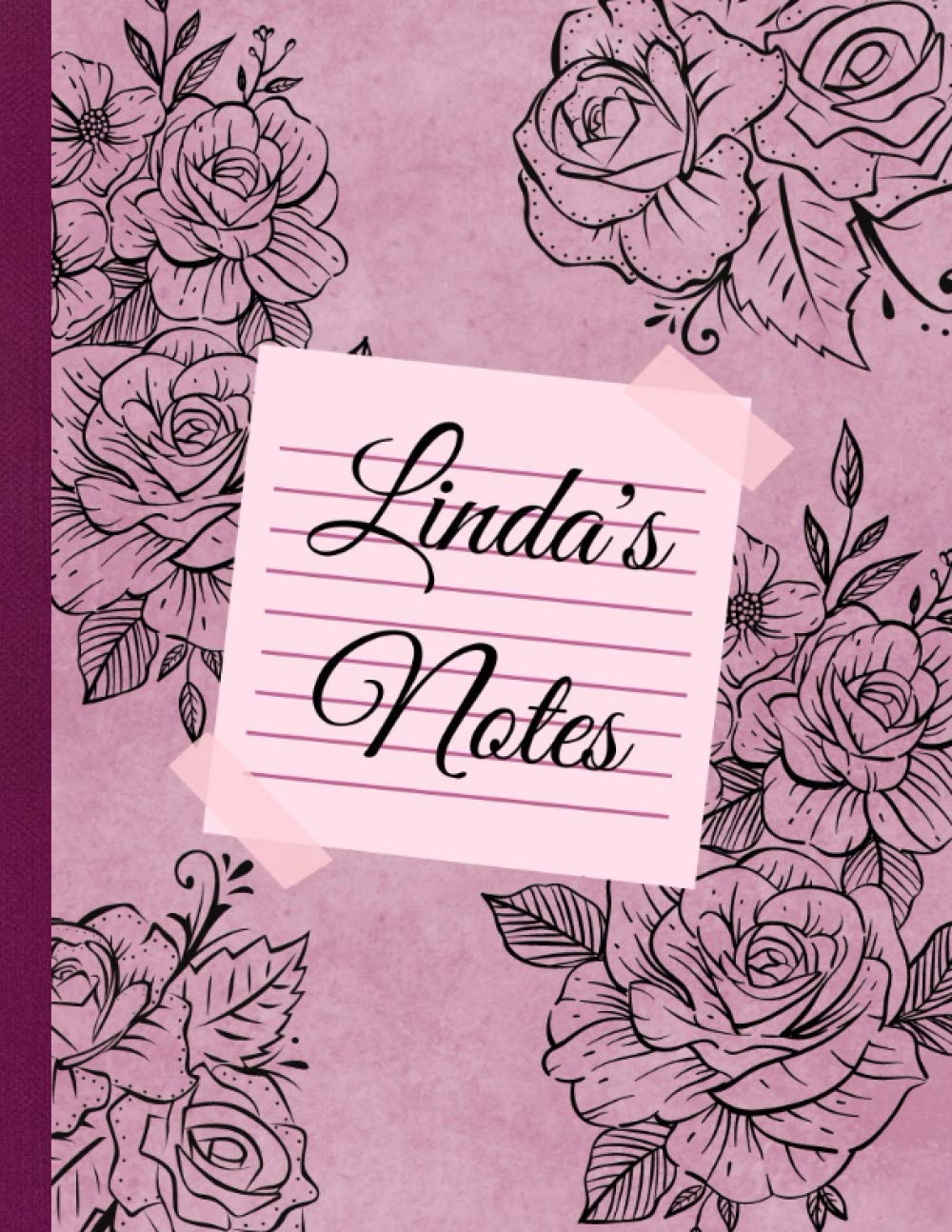 Linda’s Notes: Custom Name Personalized Journal with Roses. Old Pink Flowered Notebook with Name Linda. A Gift for Women (My Name’s on It! Journals)